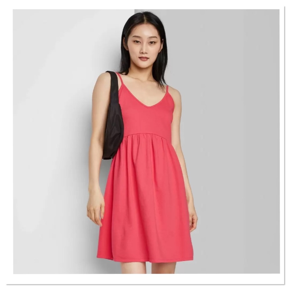 Women’s Strappy Pink Sleeveless French Terry Dress Wild Fable